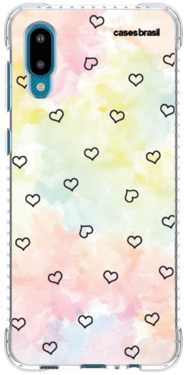 Capinha para Celular Corações Aquarela