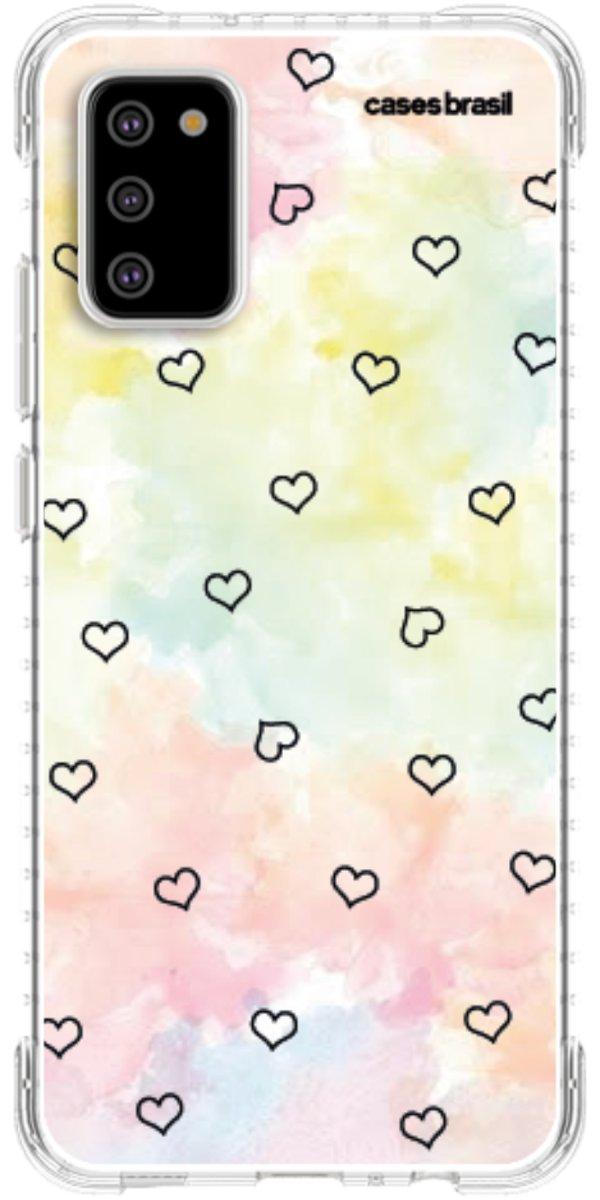 Capinha para Celular Corações Aquarela