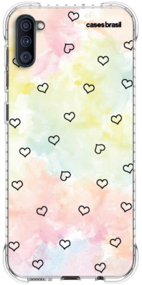 Capinha para Celular Corações Aquarela