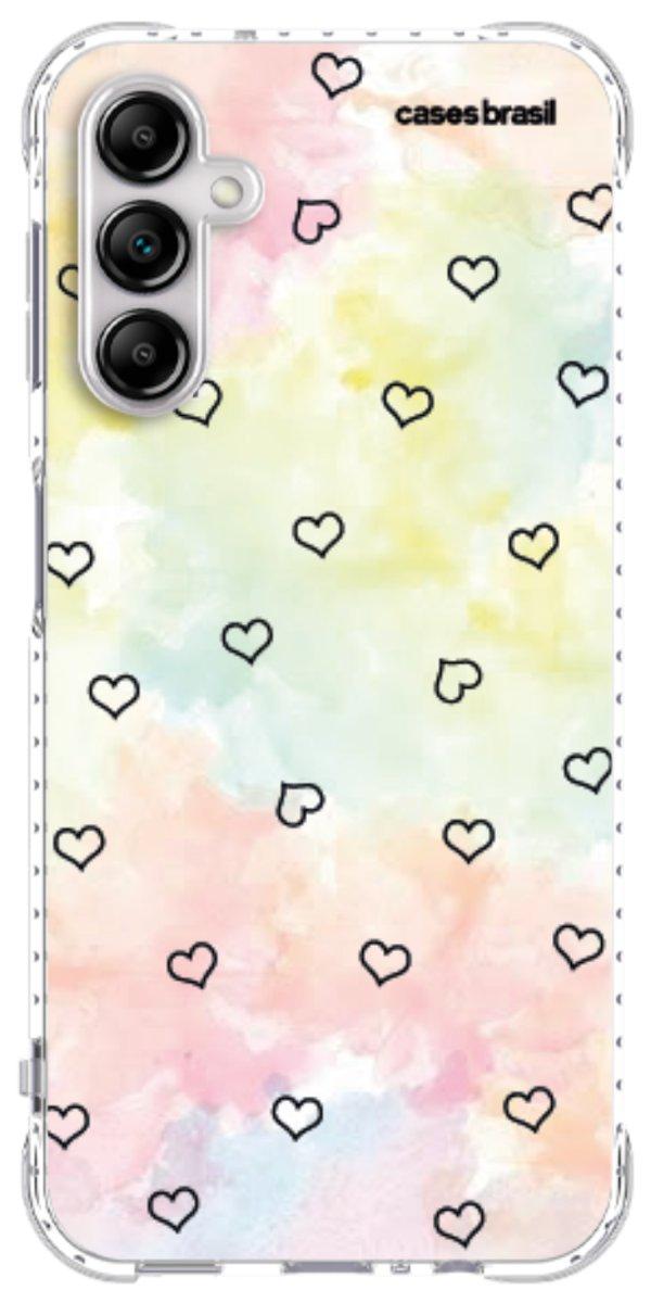 Capinha para Celular Corações Aquarela
