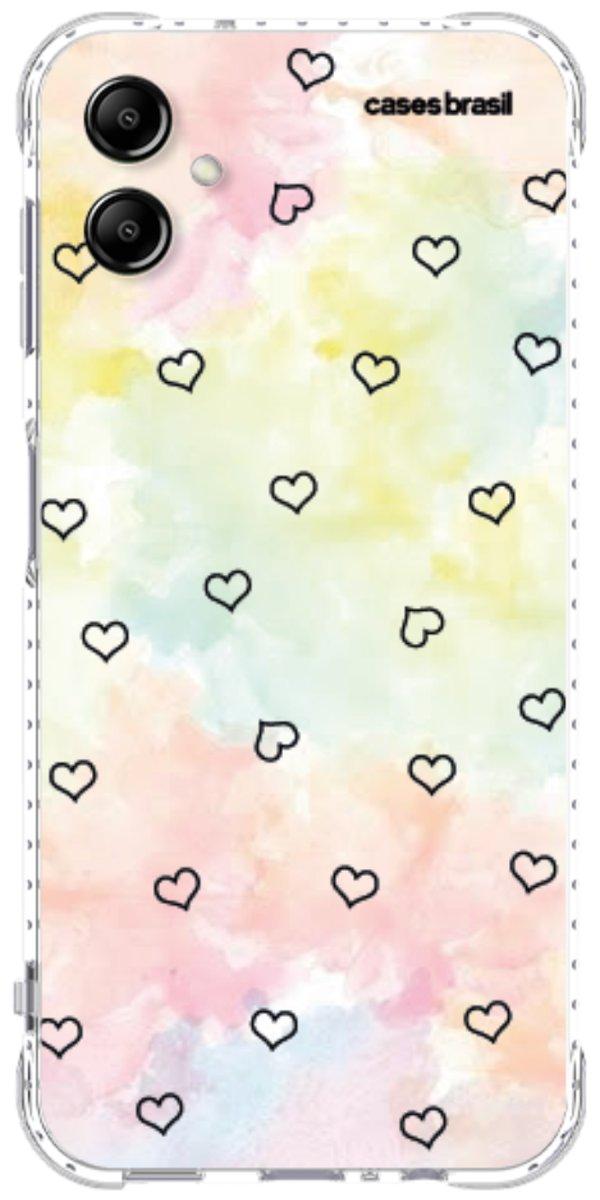 Capinha para Celular Corações Aquarela