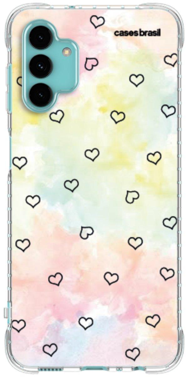 Capinha para Celular Corações Aquarela