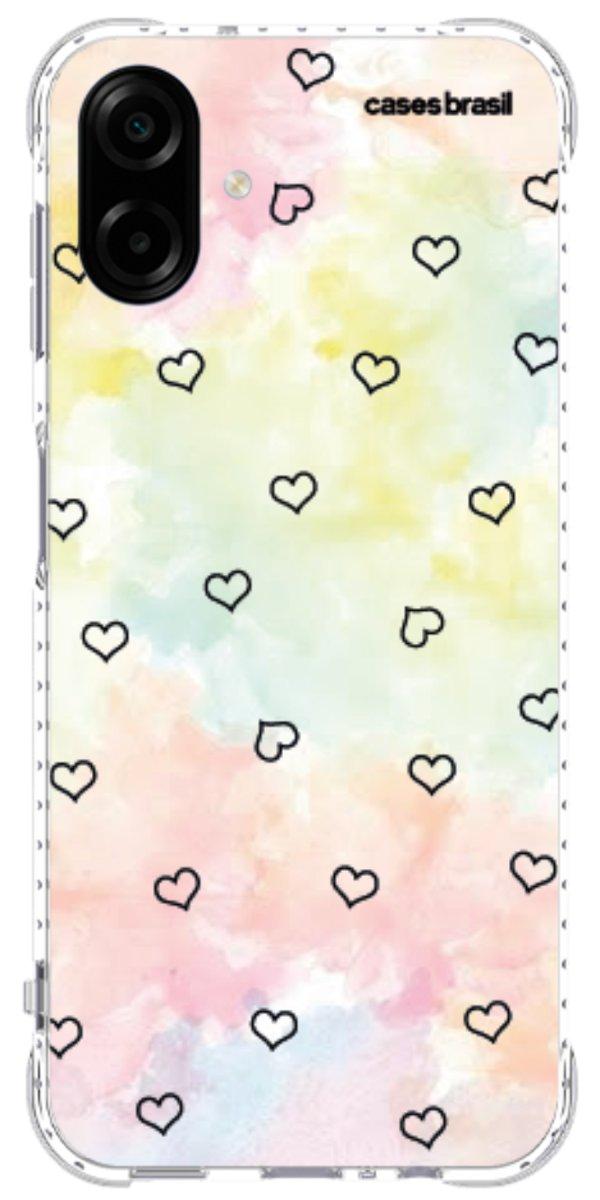 Capinha para Celular Corações Aquarela