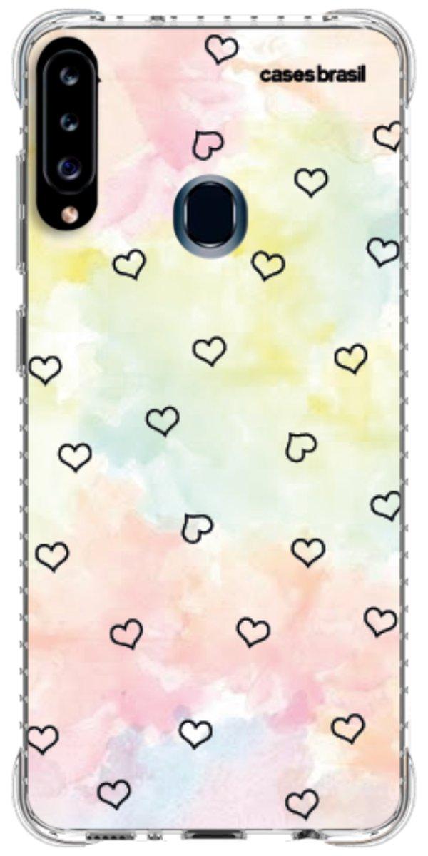Capinha para Celular Corações Aquarela