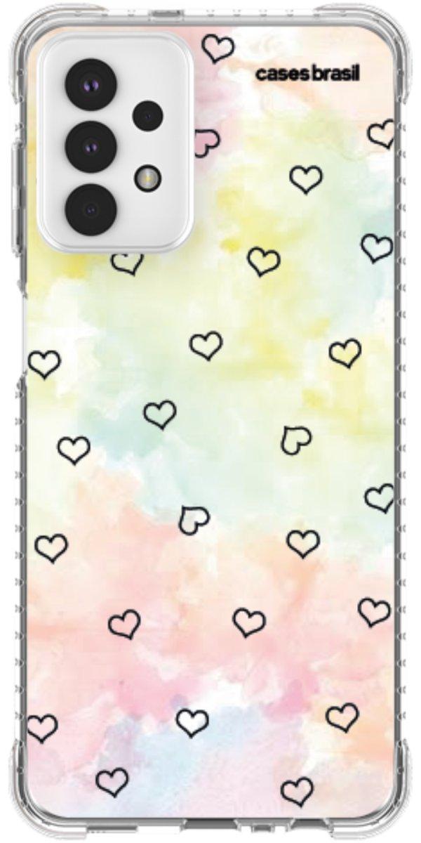 Capinha para Celular Corações Aquarela