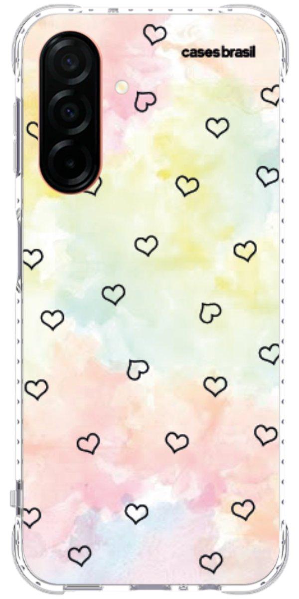 Capinha para Celular Corações Aquarela