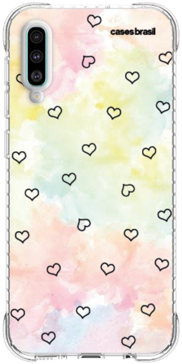 Capinha para Celular Corações Aquarela