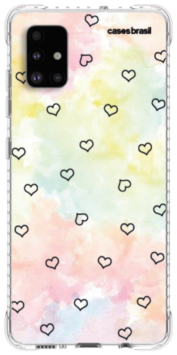 Capinha para Celular Corações Aquarela