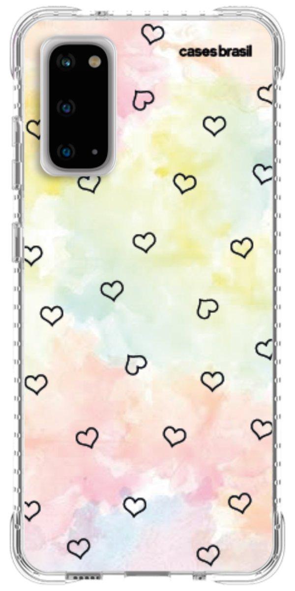 Capinha para Celular Corações Aquarela