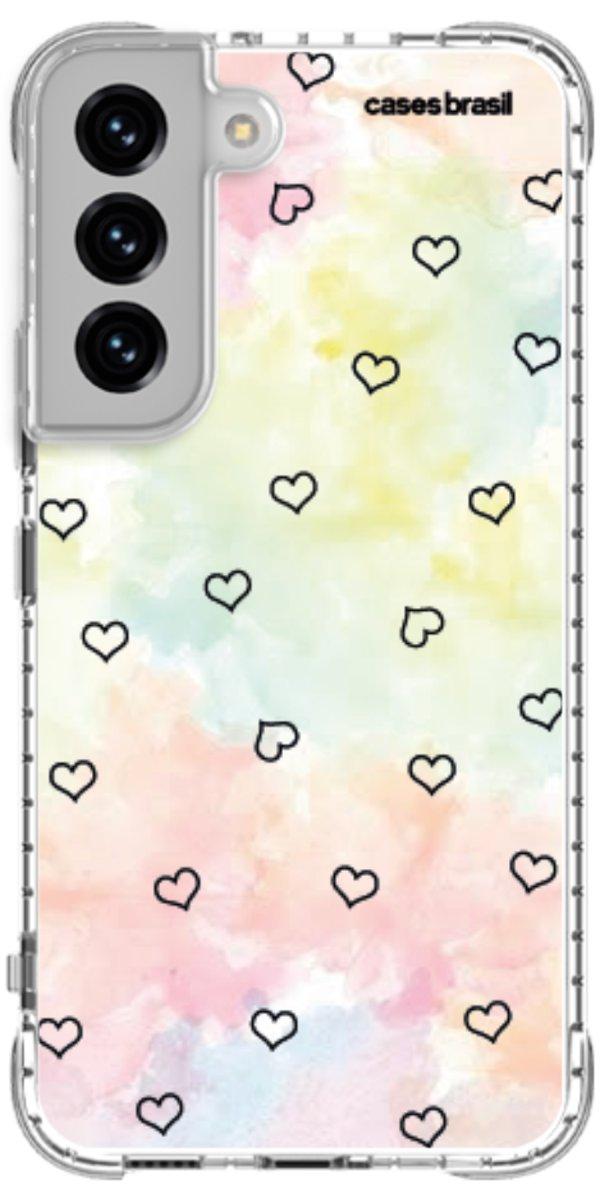 Capinha para Celular Corações Aquarela