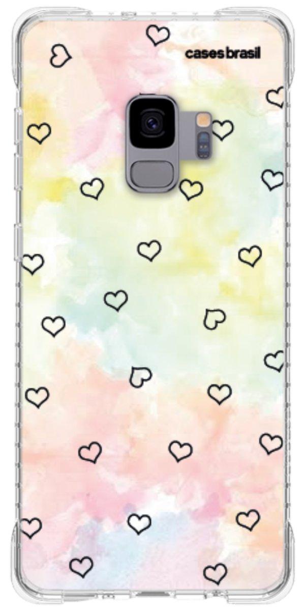 Capinha para Celular Corações Aquarela