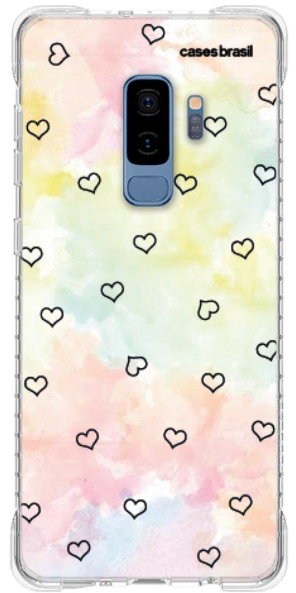 Capinha para Celular Corações Aquarela