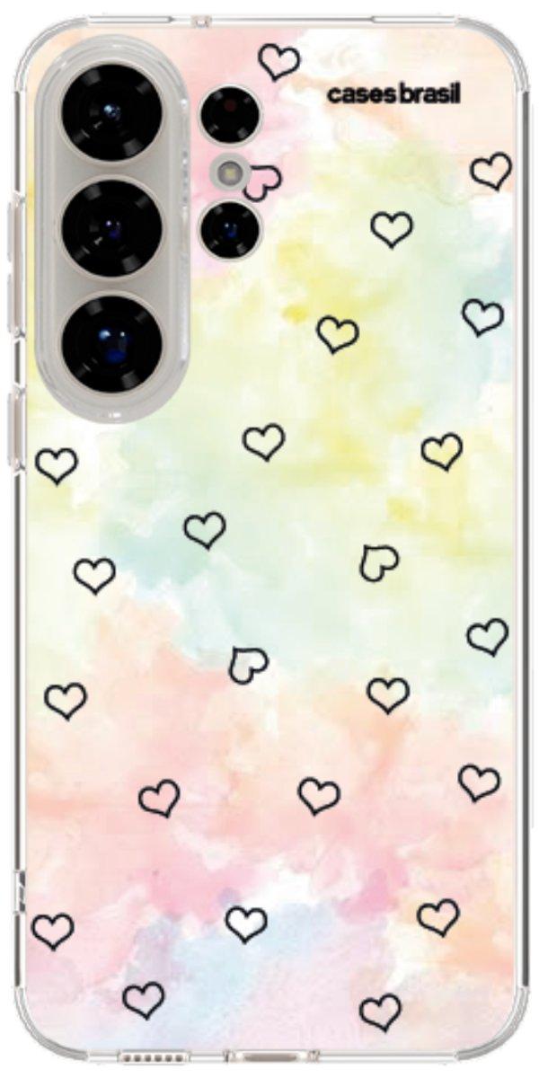 Capinha para Celular Corações Aquarela