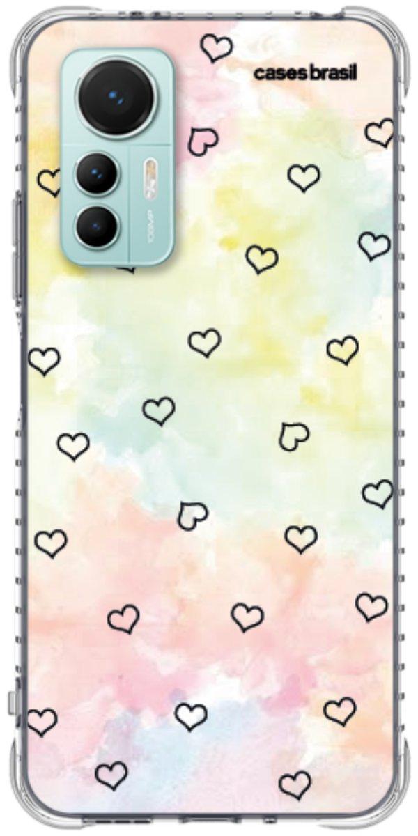 Capinha para Celular Corações Aquarela