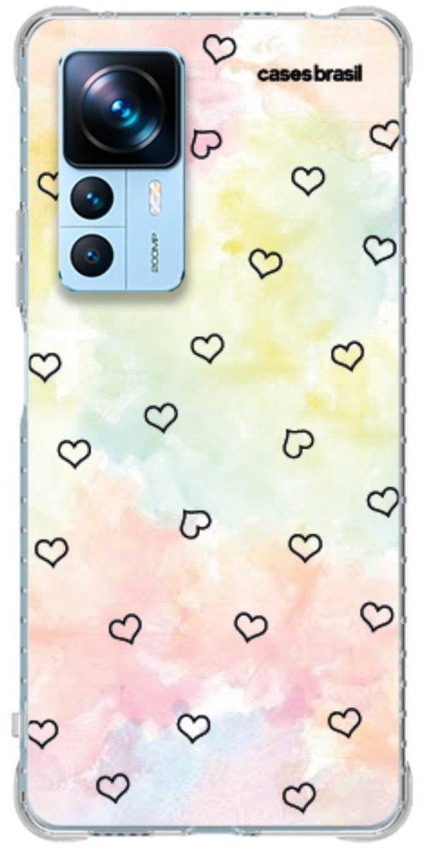 Capinha para Celular Corações Aquarela