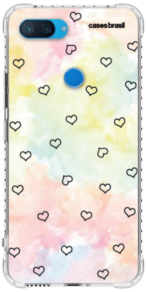 Capinha para Celular Corações Aquarela