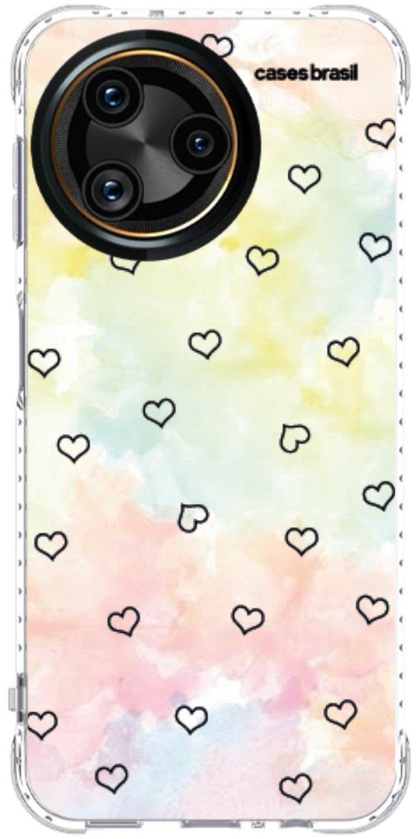 Capinha para Celular Corações Aquarela
