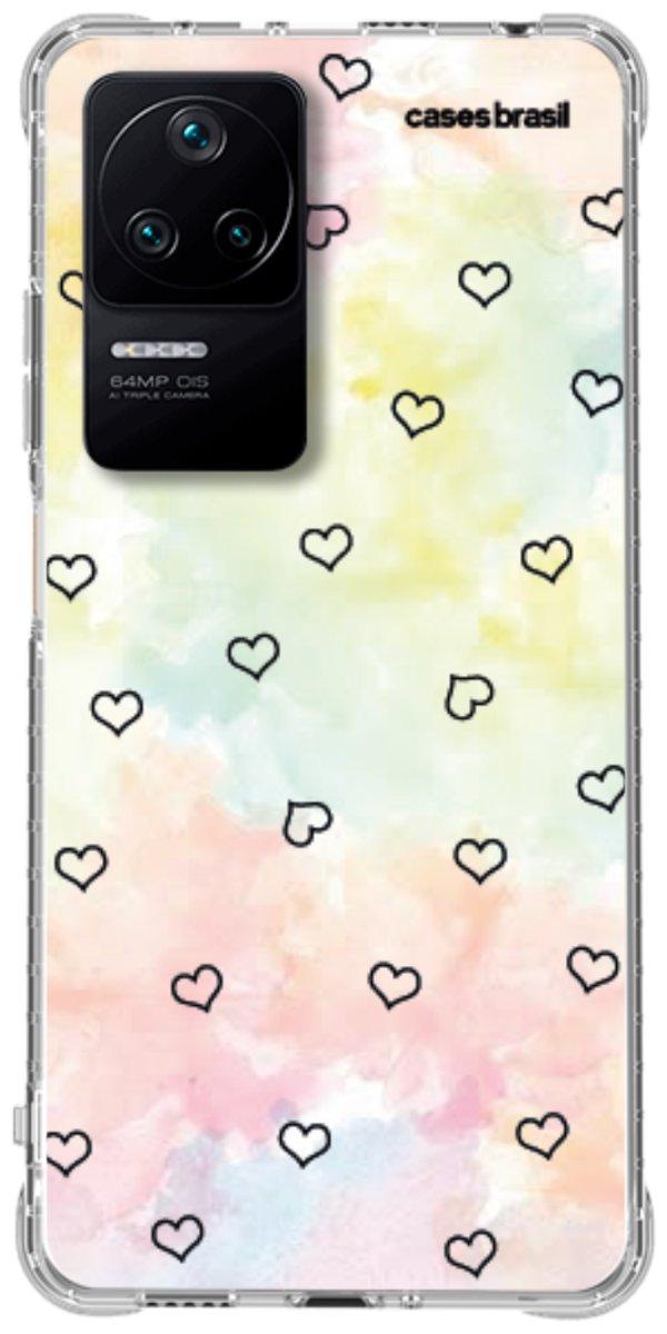 Capinha para Celular Corações Aquarela
