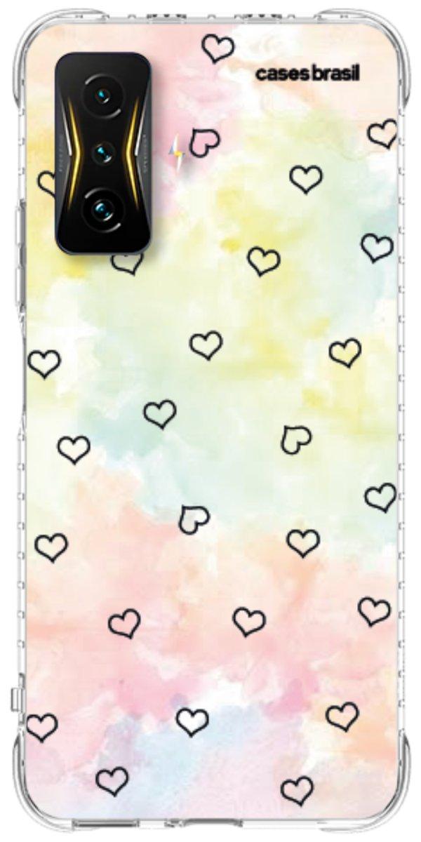Capinha para Celular Corações Aquarela