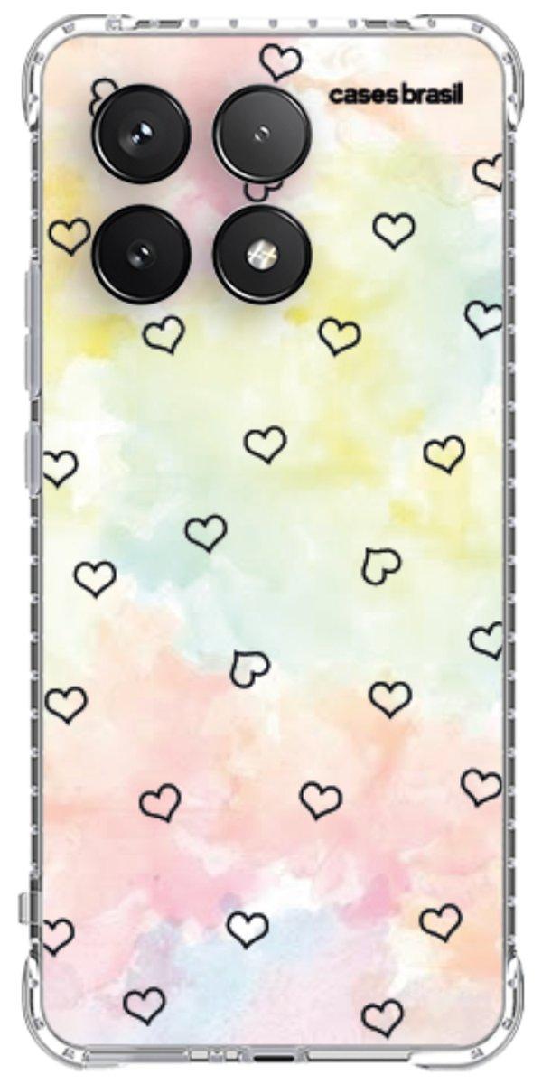 Capinha para Celular Corações Aquarela