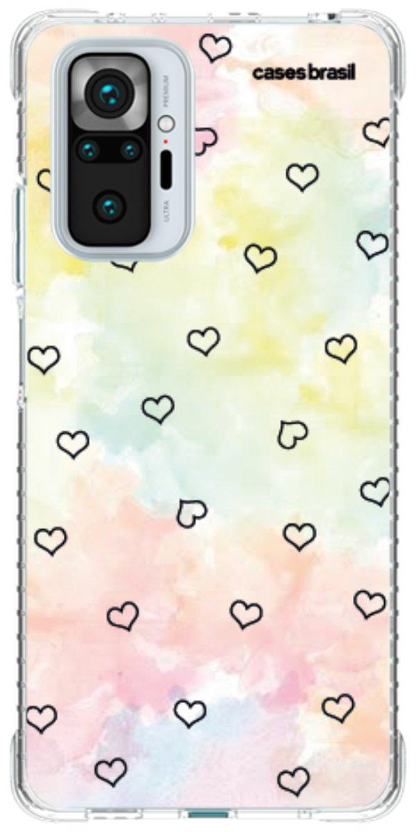 Capinha para Celular Corações Aquarela