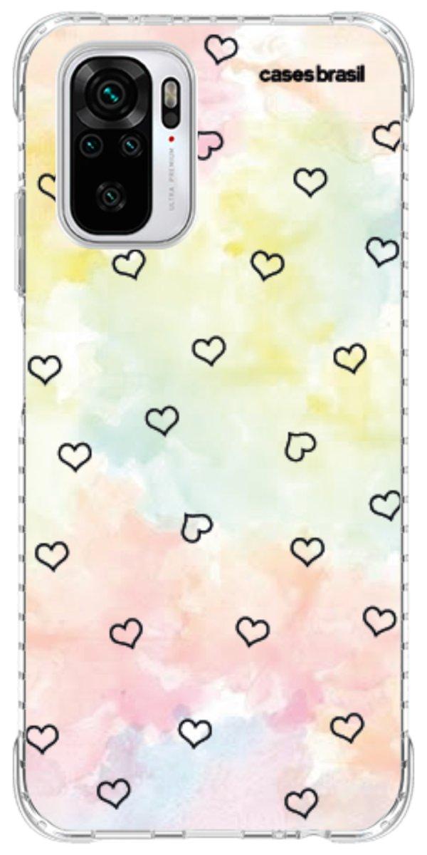 Capinha para Celular Corações Aquarela