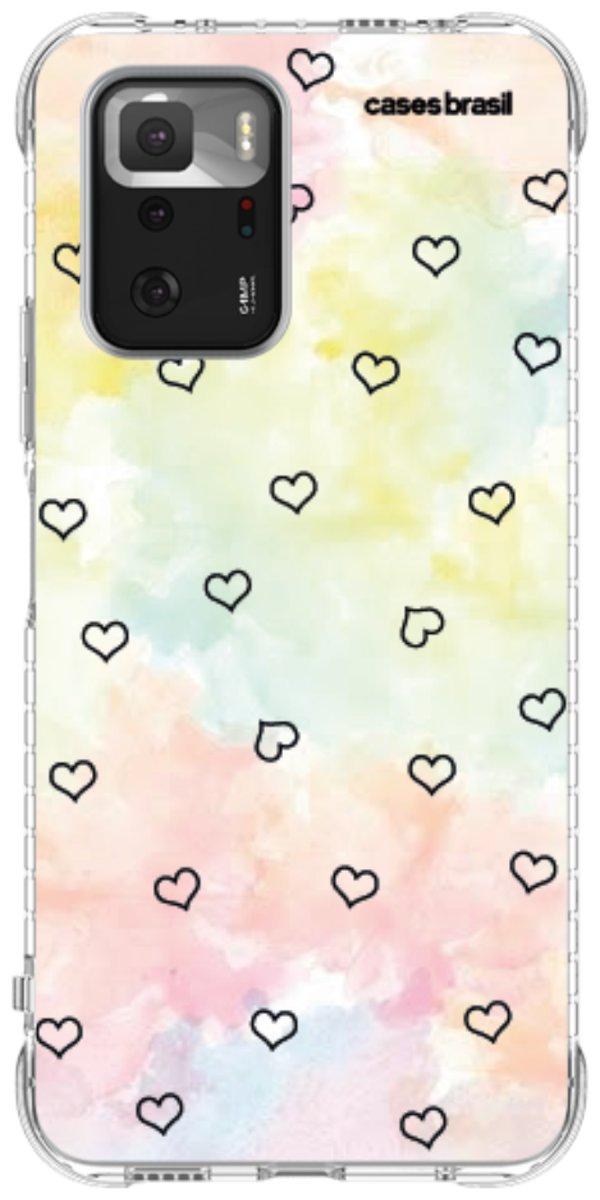 Capinha para Celular Corações Aquarela