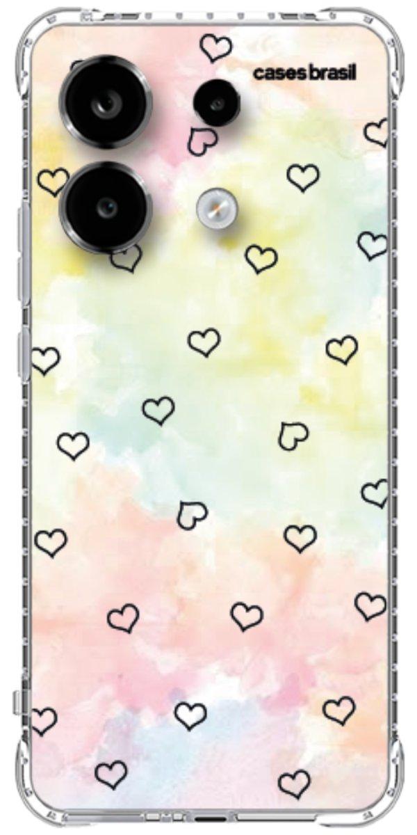 Capinha para Celular Corações Aquarela