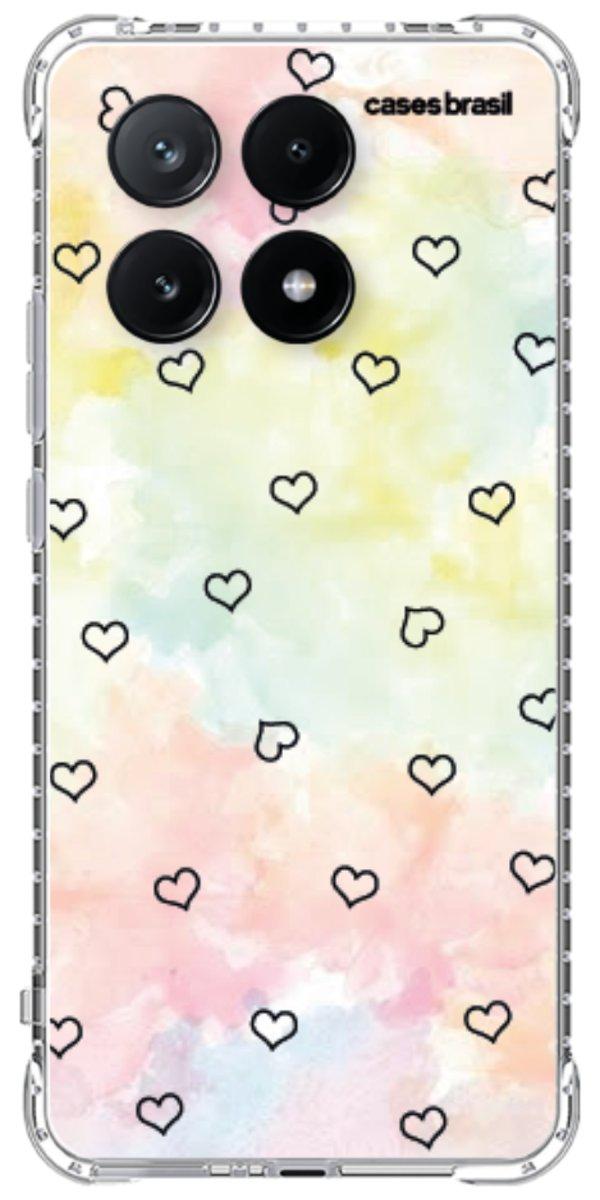 Capinha para Celular Corações Aquarela