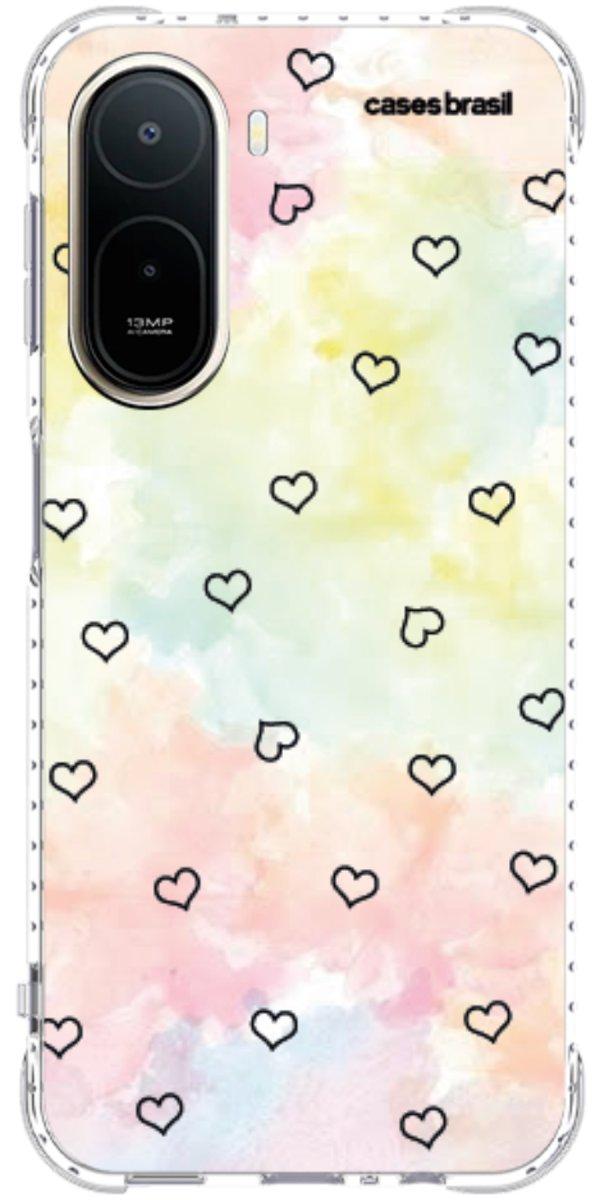 Capinha para Celular Corações Aquarela