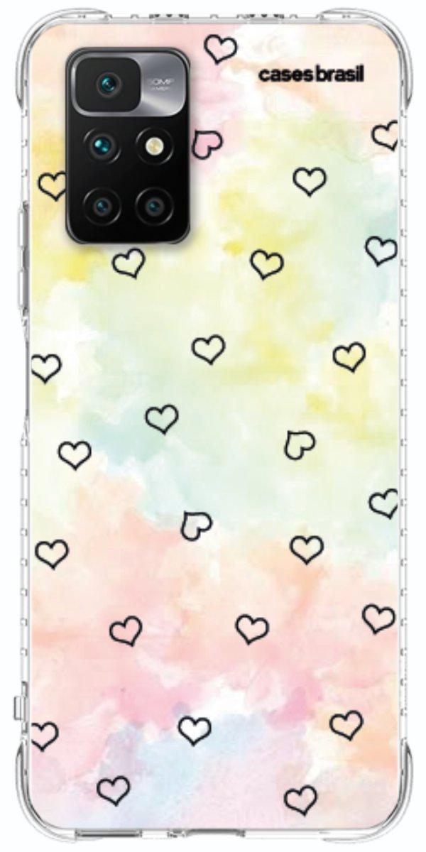 Capinha para Celular Corações Aquarela