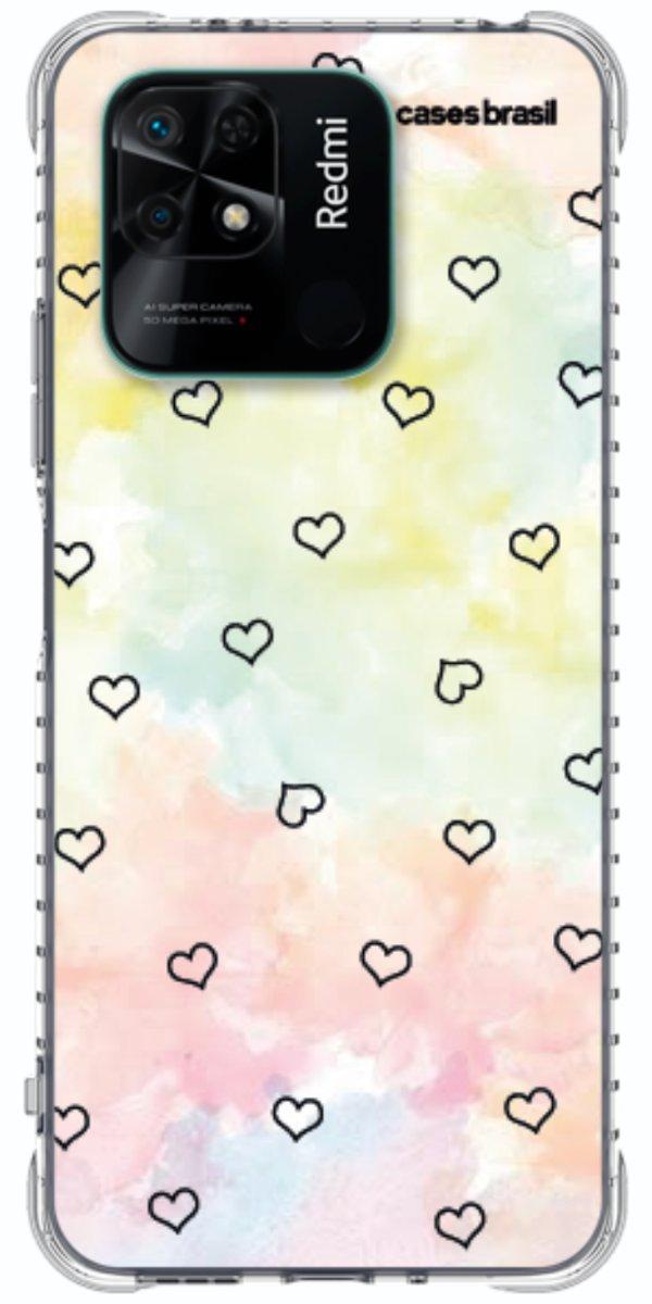 Capinha para Celular Corações Aquarela