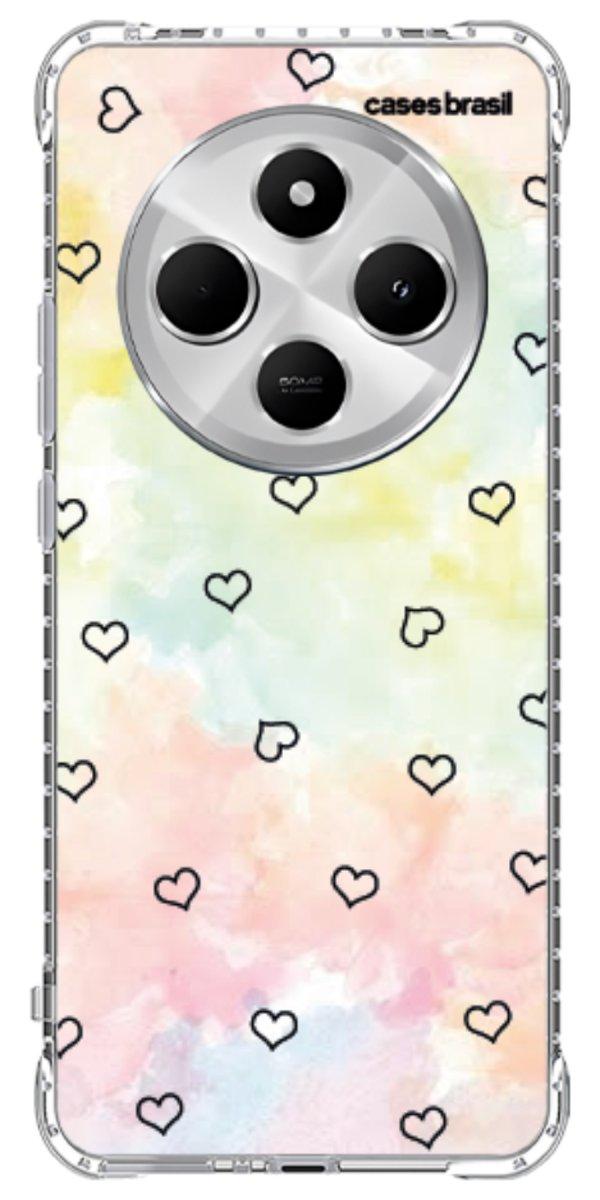 Capinha para Celular Corações Aquarela