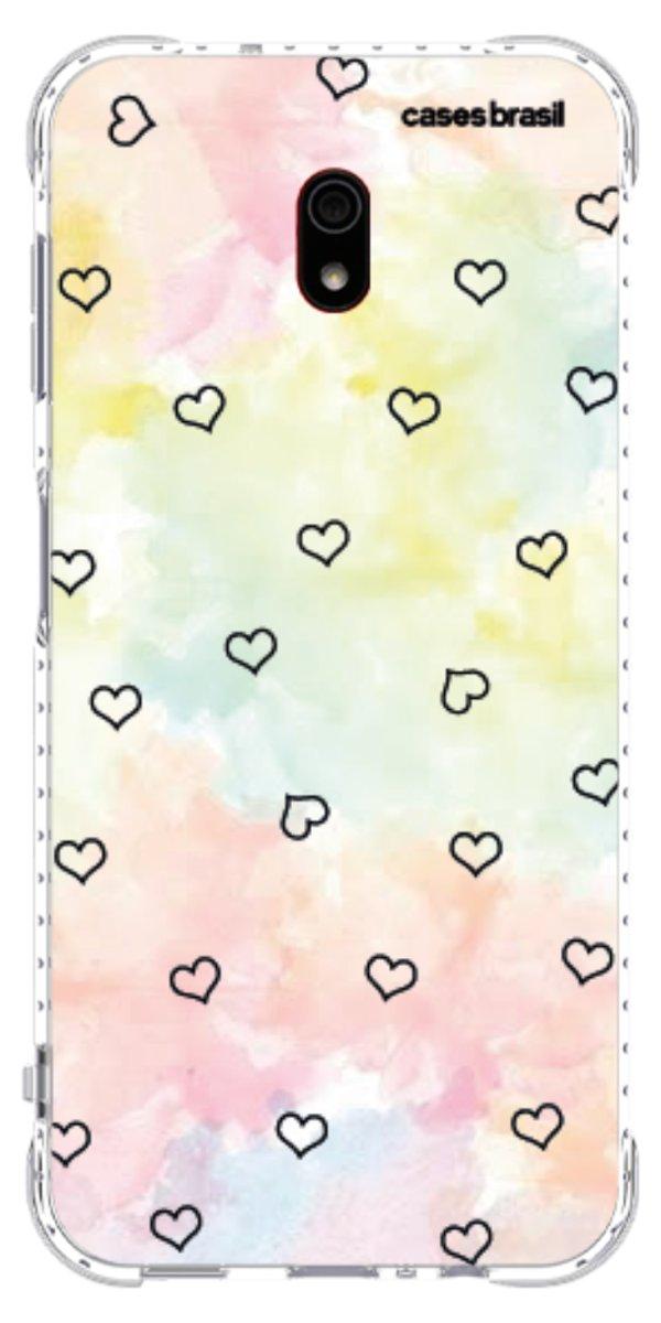 Capinha para Celular Corações Aquarela