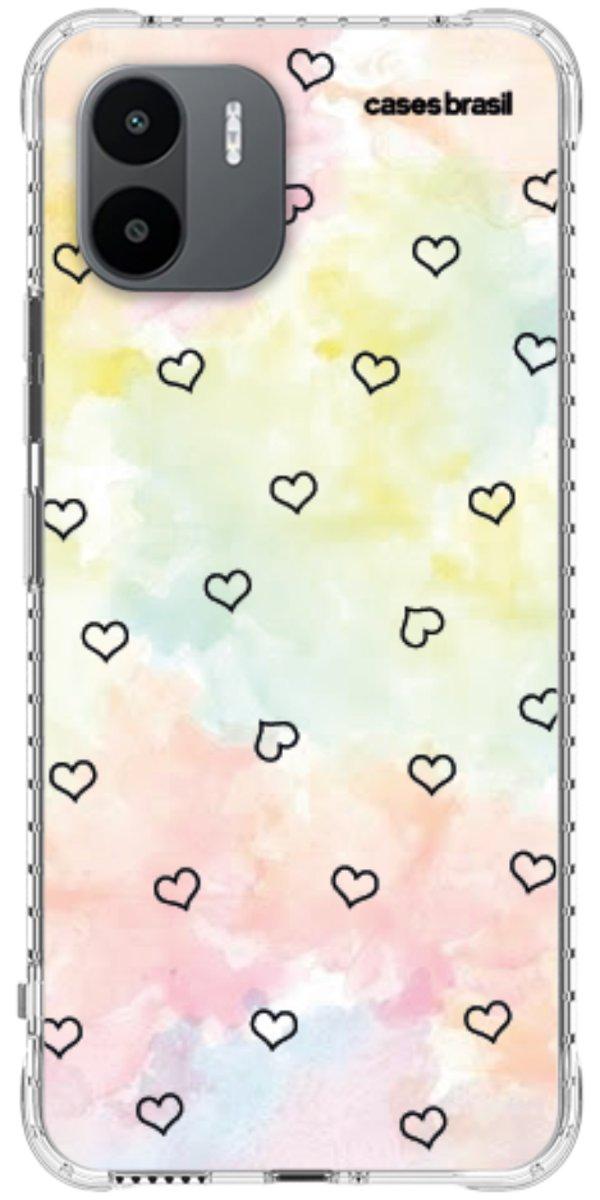 Capinha para Celular Corações Aquarela