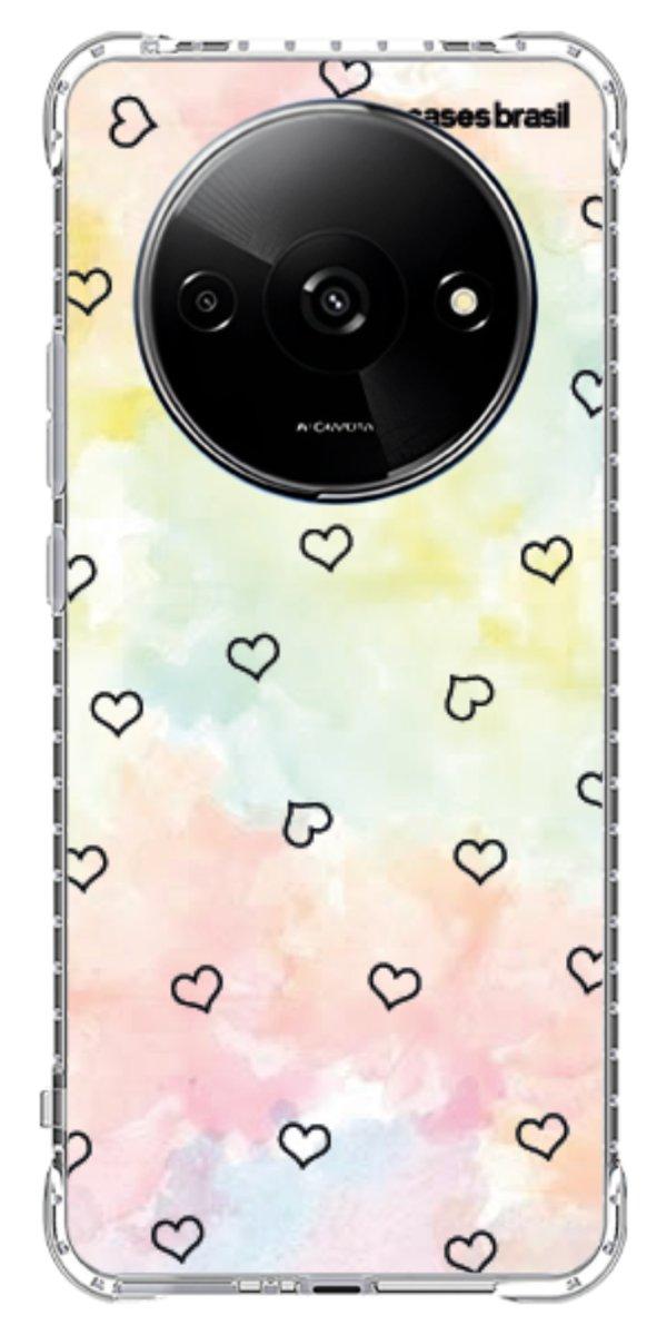 Capinha para Celular Corações Aquarela