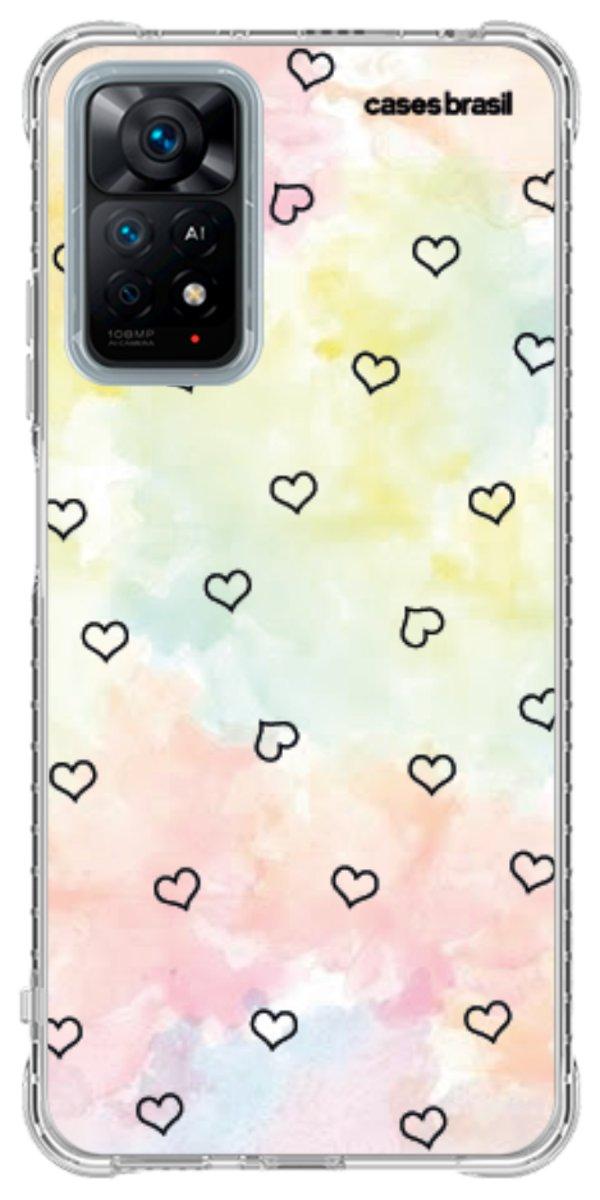Capinha para Celular Corações Aquarela