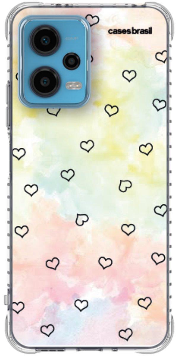 Capinha para Celular Corações Aquarela