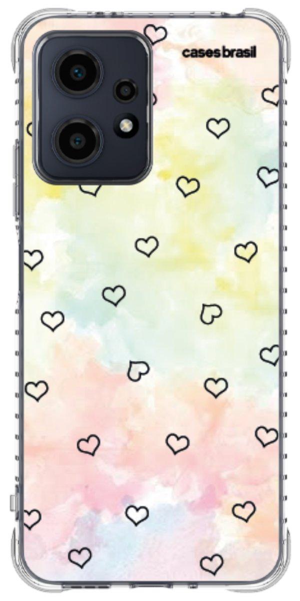 Capinha para Celular Corações Aquarela