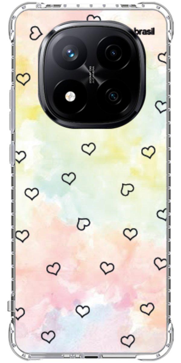 Capinha para Celular Corações Aquarela