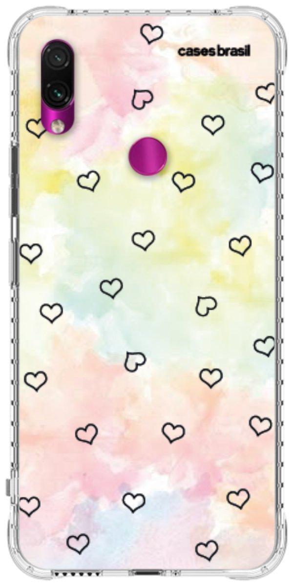 Capinha para Celular Corações Aquarela