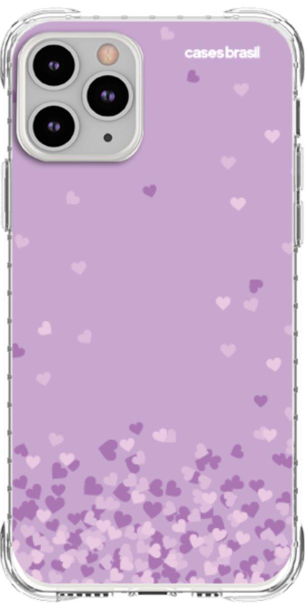 Capinha para Celular Corações Flutuantes Lilás