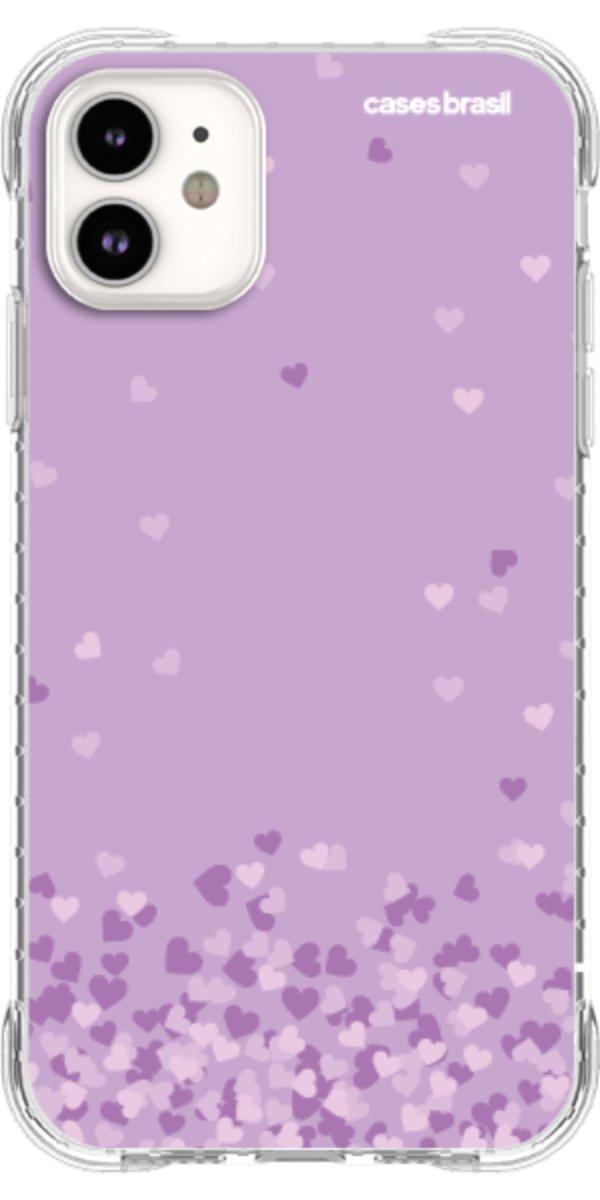 Capinha para Celular Corações Flutuantes Lilás