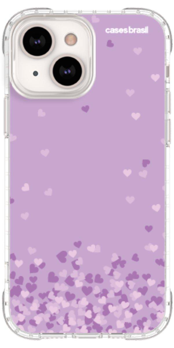 Capinha para Celular Corações Flutuantes Lilás