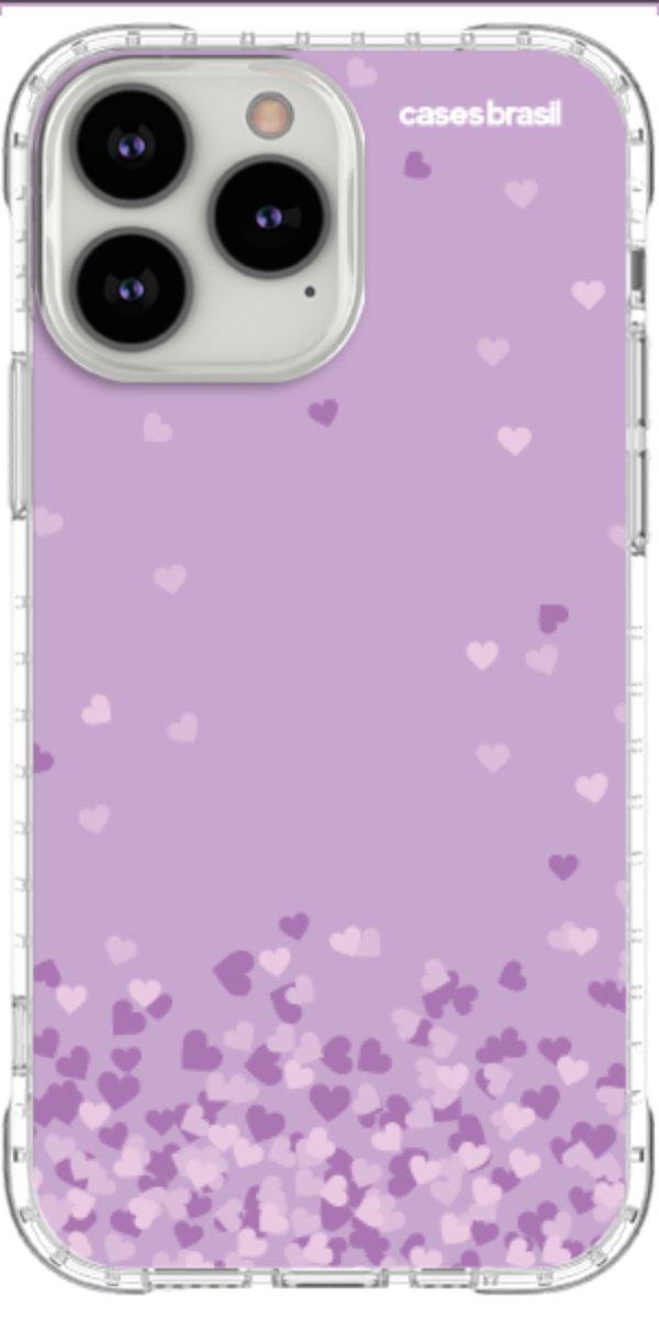Capinha para Celular Corações Flutuantes Lilás