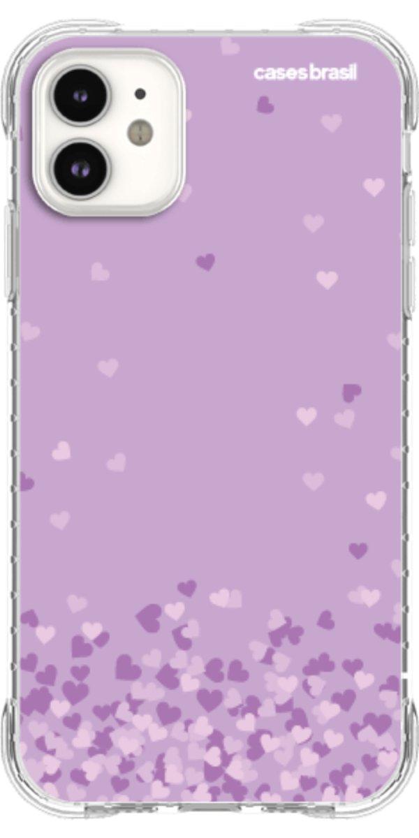 Capinha para Celular Corações Flutuantes Lilás