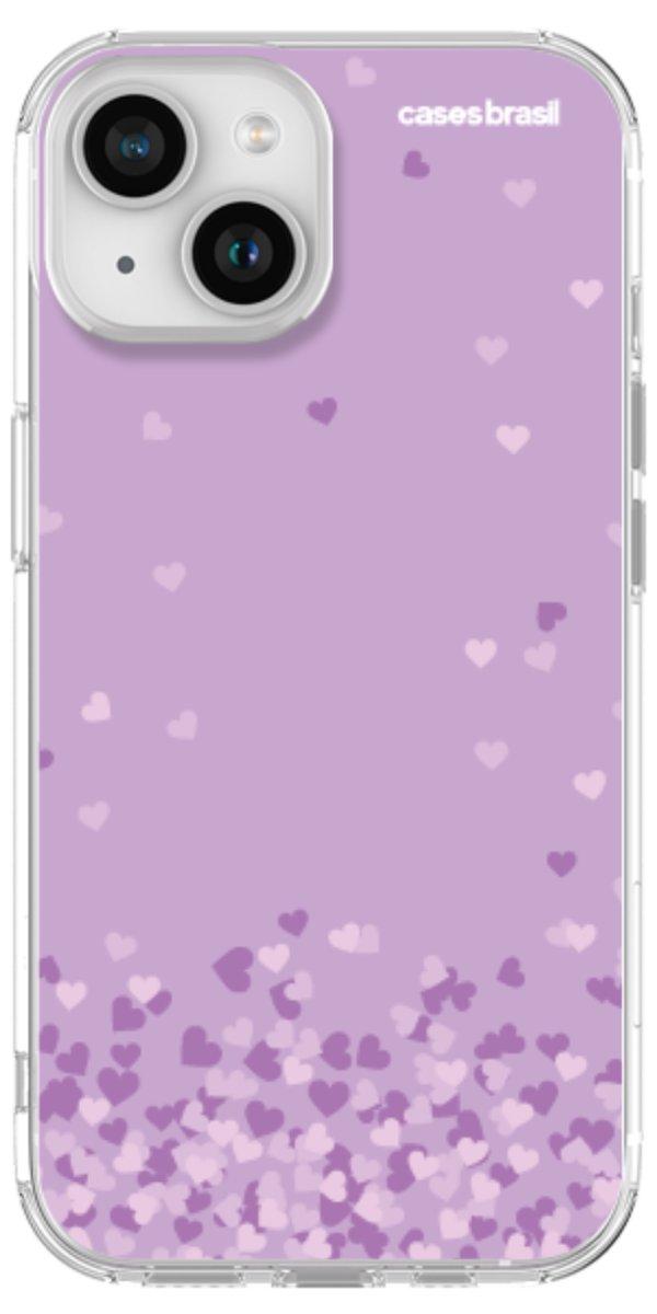 Capinha para Celular Corações Flutuantes Lilás