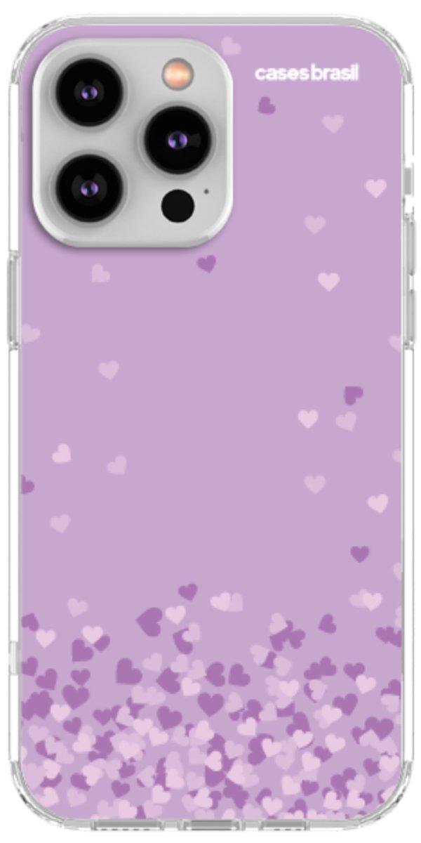 Capinha para Celular Corações Flutuantes Lilás