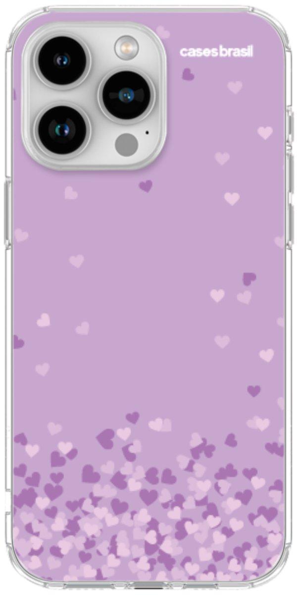 Capinha para Celular Corações Flutuantes Lilás
