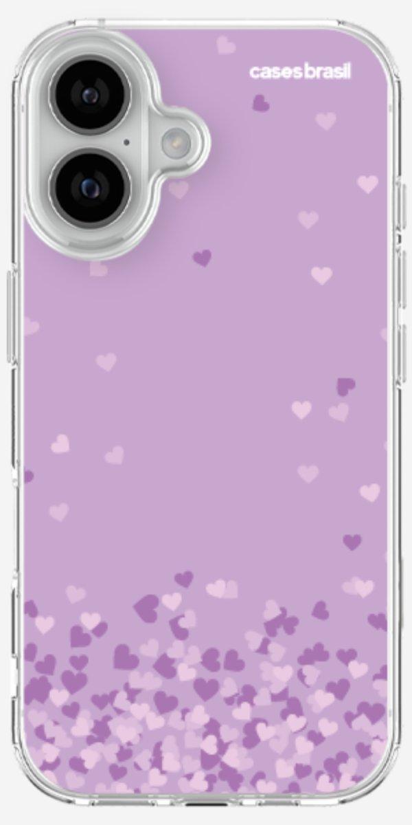 Capinha para Celular Corações Flutuantes Lilás